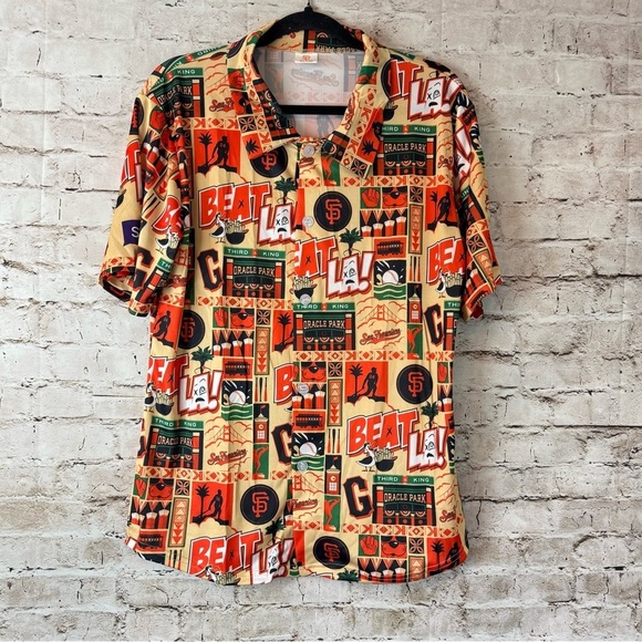 San Francisco Giants Medium Short Sleeve Button Down Shirt MLB Beat LA Hawaiian - Picture 1 of 5